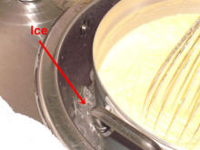 Ice to cool up the mixture