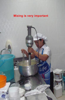 Mixing is very important to get a good ice cream preparation