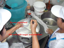 Hot milk and cream to prepare ice cream